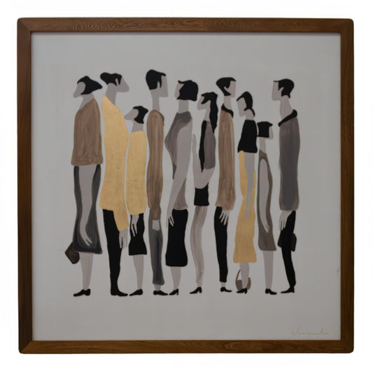 To Stay Modern 59" x 59" Painting - Elegant Abstract Artwork for Contemporary and Sophisticated Interiors