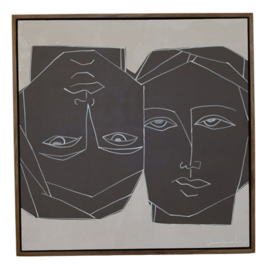 Siamese Modern 47" x 47" Painting - Elegant and Contemporary Artwork for Sophisticated Home DΓ©cor