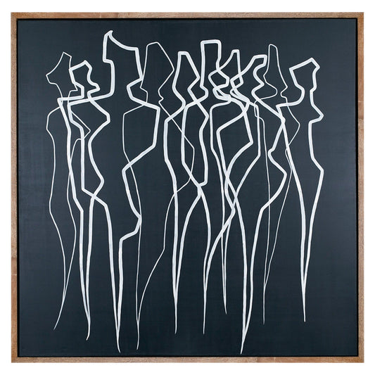 Sippe Modern 71" x 71" Painting - Bold Abstract Artwork with Striking Design for Contemporary and Sophisticated Interiors