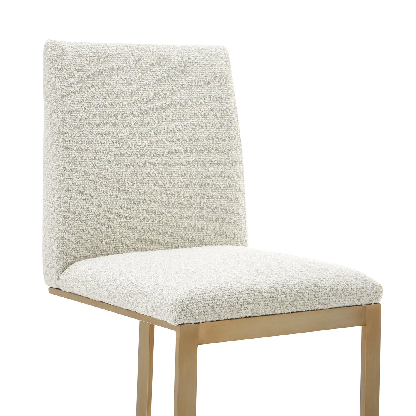 Modrest Frankie Modern Off-White Fabric + Antique Brass Counter Chair - Elegant and Comfortable Seating for a Contemporary Kitchen or Bar Area