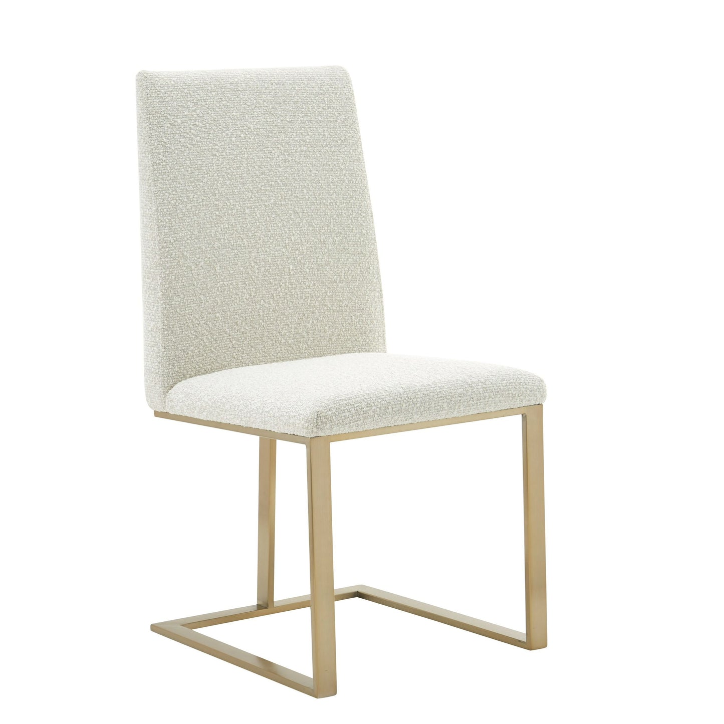 Modrest Frankie Modern Off-White Fabric + Antique Brass Dining Chair - Stylish and Comfortable Seating for a Contemporary Dining Room