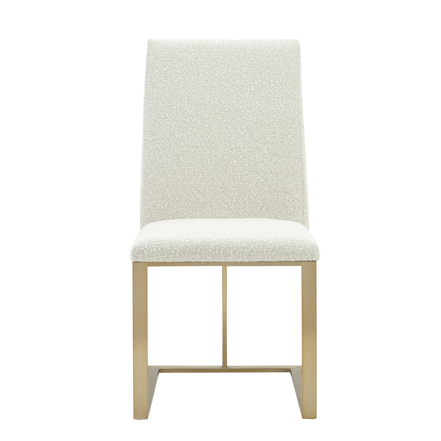 Modrest Frankie Modern Off-White Fabric + Antique Brass Dining Chair - Stylish and Comfortable Seating for a Contemporary Dining Room