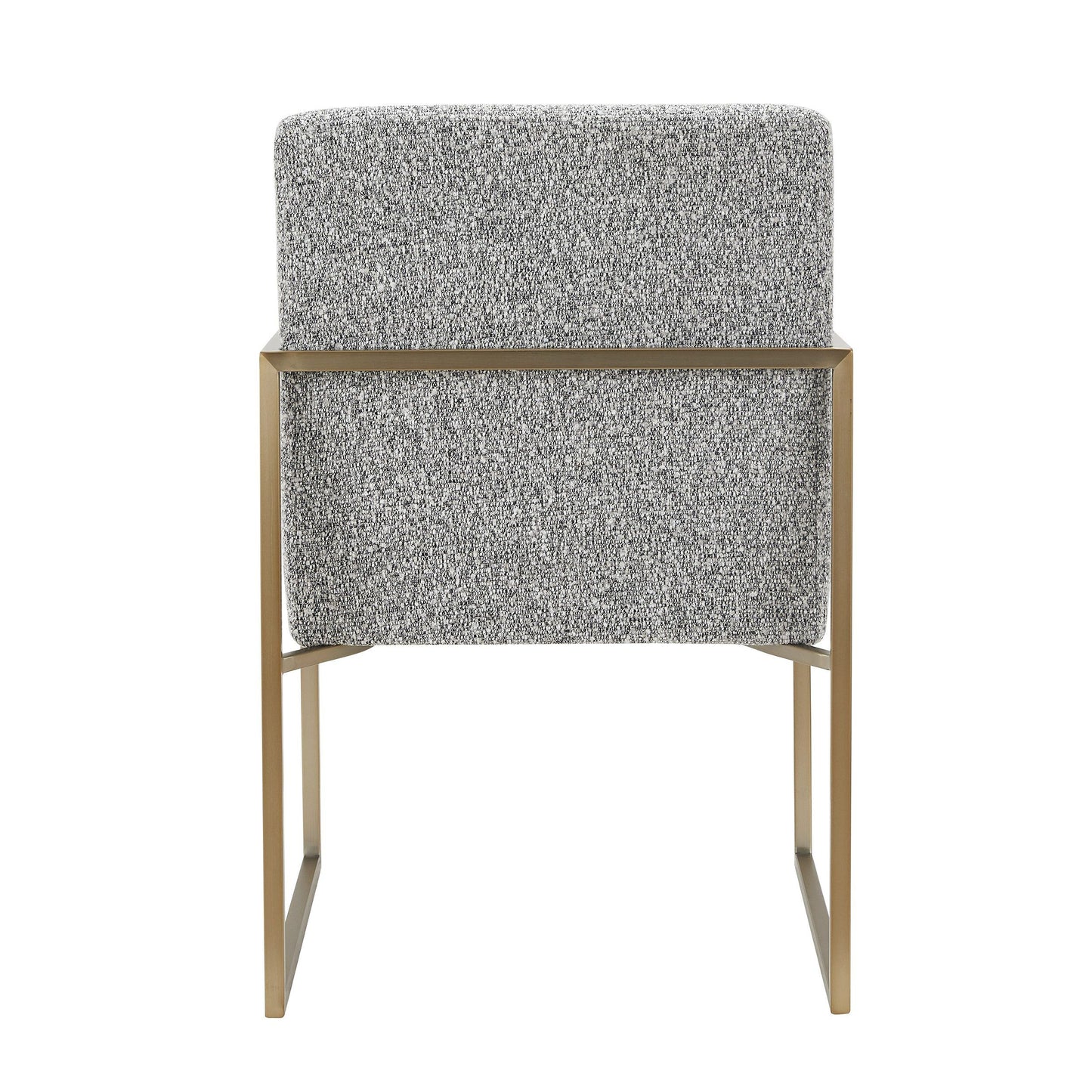 Suzanne Modern Grey Fabric Dining Chair with Antique Brass Legs for Elegant Dining Spaces