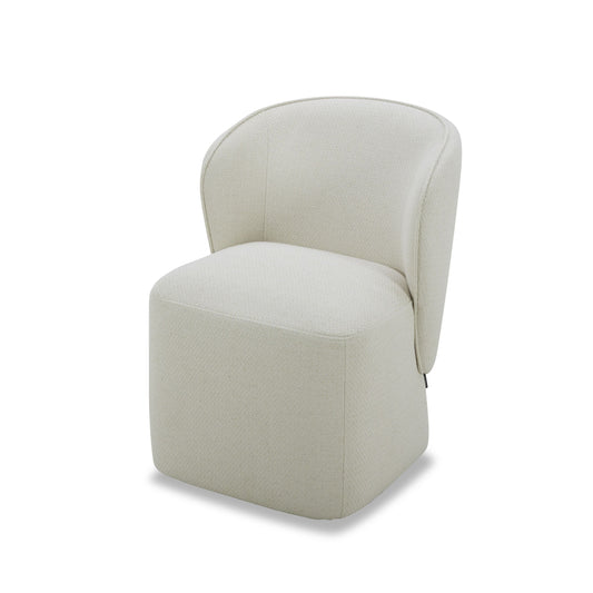 Souza Dining Chair β Modern Beige Fabric Upholstery with Swivel Base