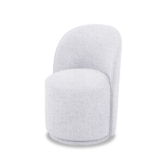 Correa Modern White Fabric Swivel Dining Chair with Sleek Design for Contemporary Interiors