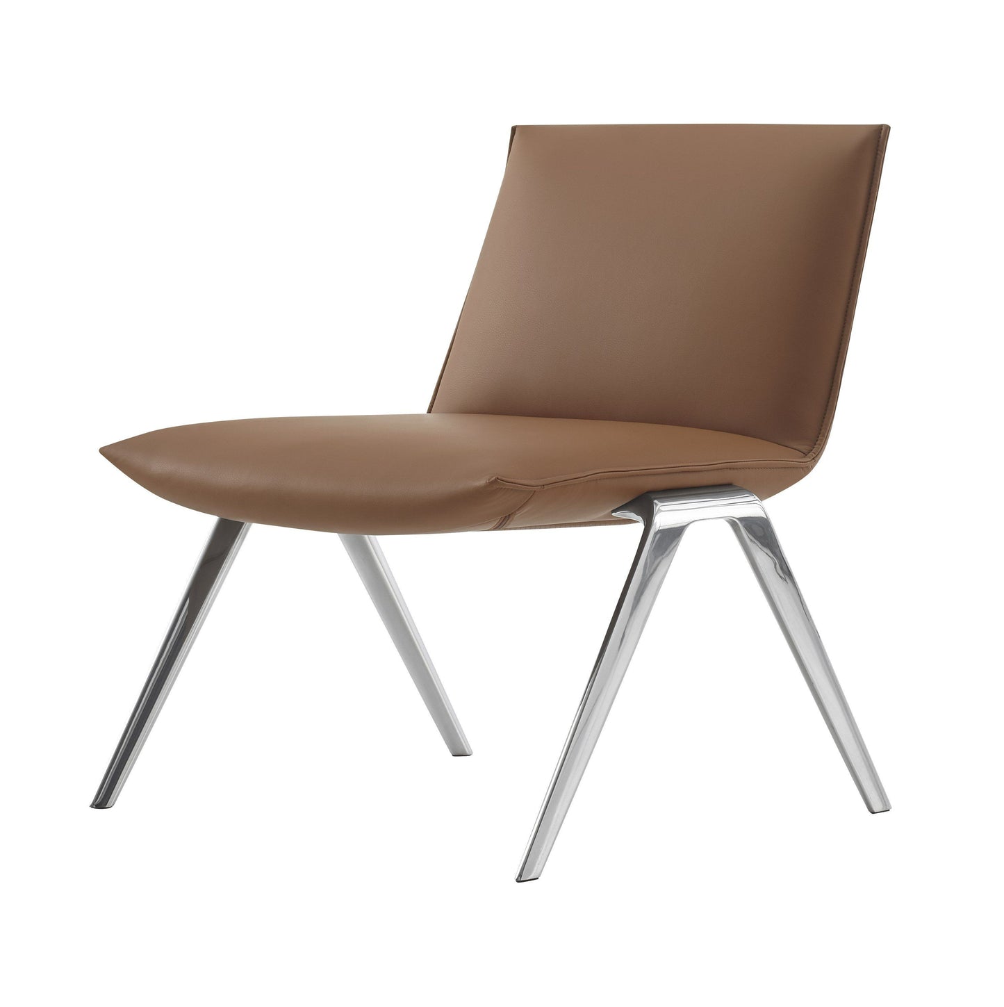 Modrest Cedric Modern Camel Vegan Leather Office Side Chair - Sleek and Comfortable Seating for a Contemporary Office or Workspace