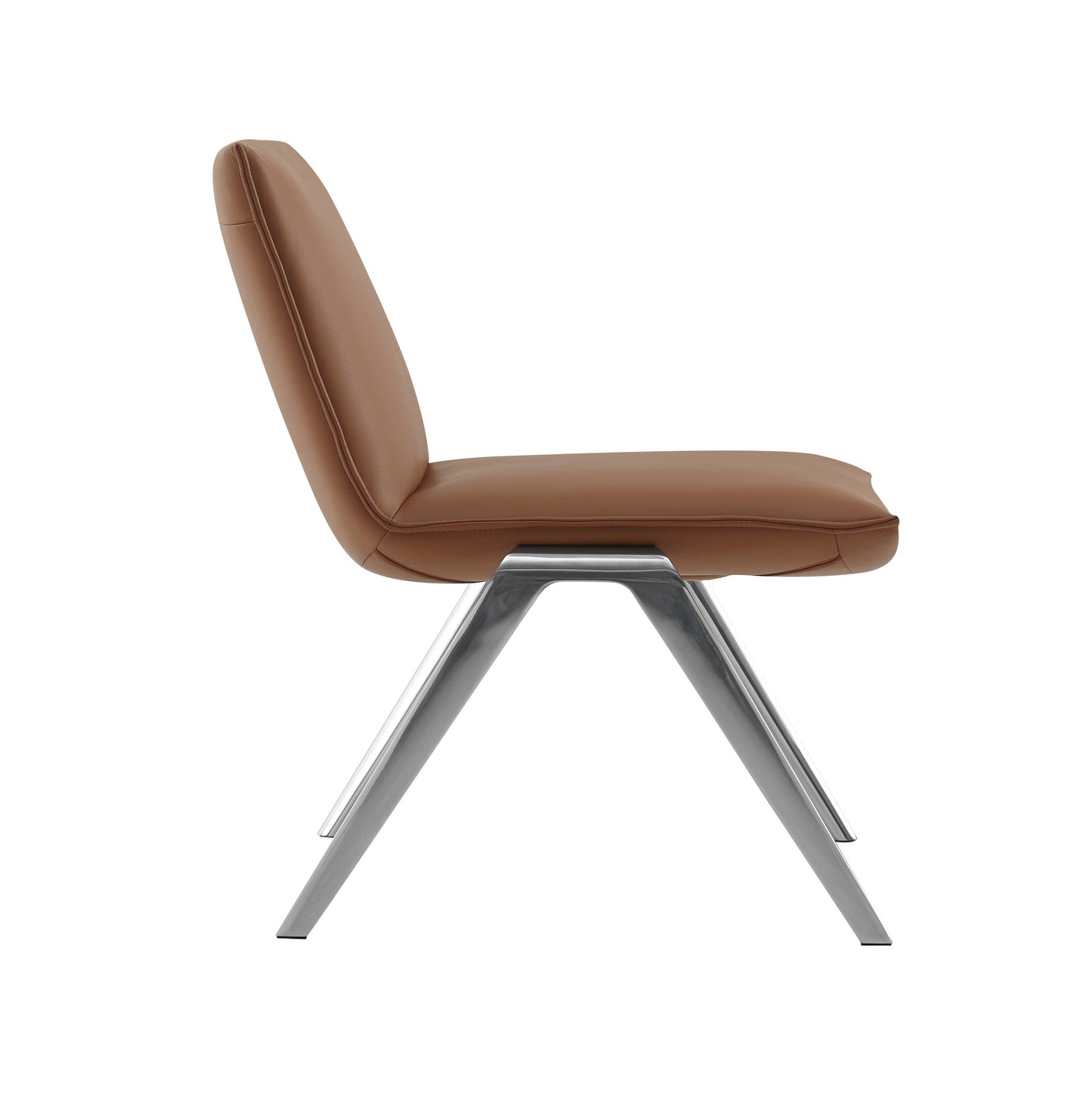 Modrest Cedric Modern Camel Vegan Leather Office Side Chair - Sleek and Comfortable Seating for a Contemporary Office or Workspace