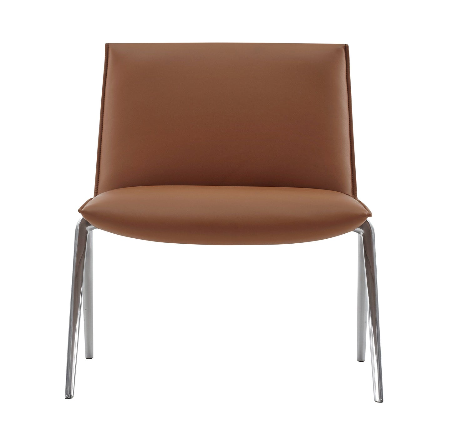Modrest Cedric Modern Camel Vegan Leather Office Side Chair - Sleek and Comfortable Seating for a Contemporary Office or Workspace