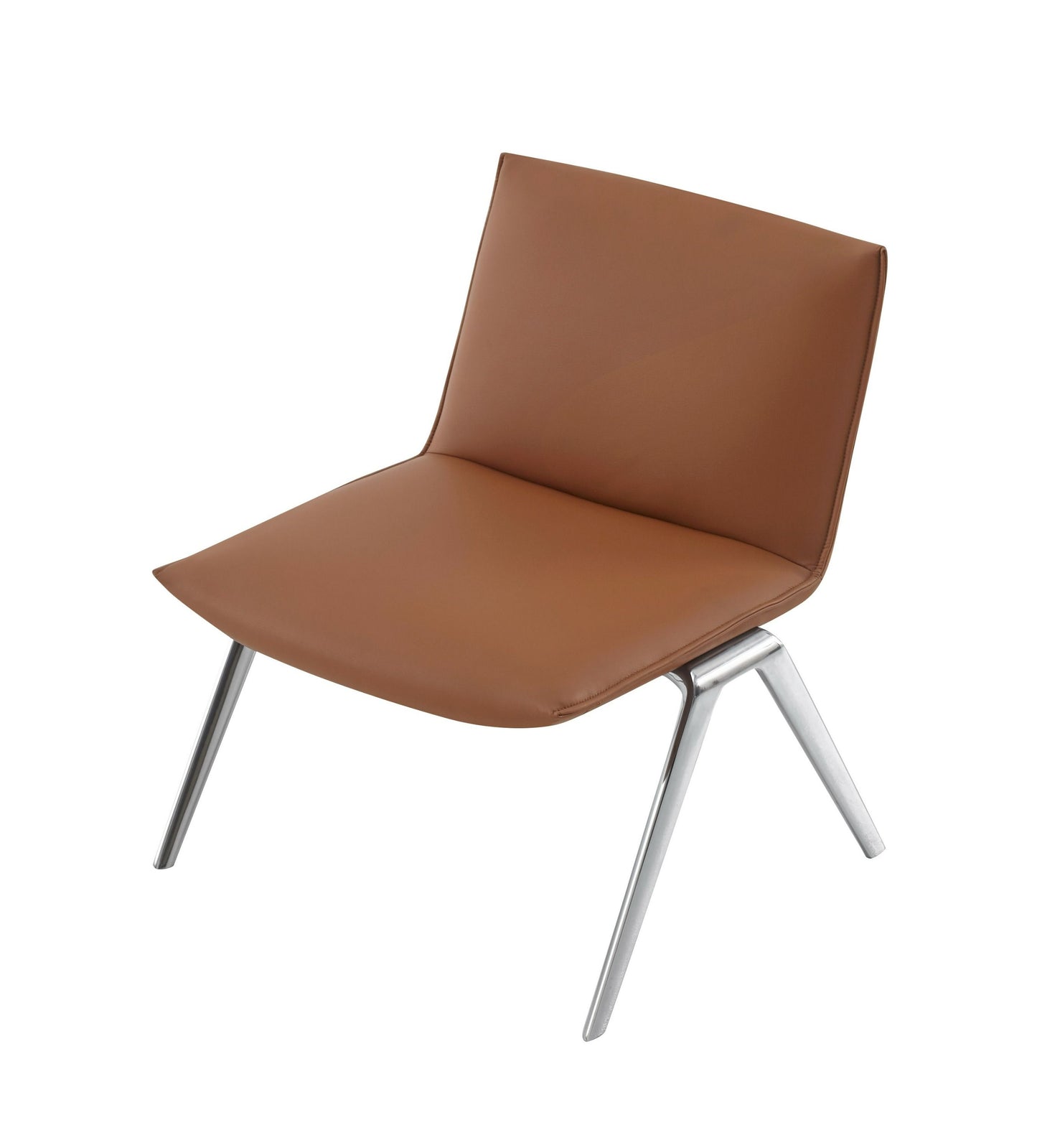 Modrest Cedric Modern Camel Vegan Leather Office Side Chair - Sleek and Comfortable Seating for a Contemporary Office or Workspace