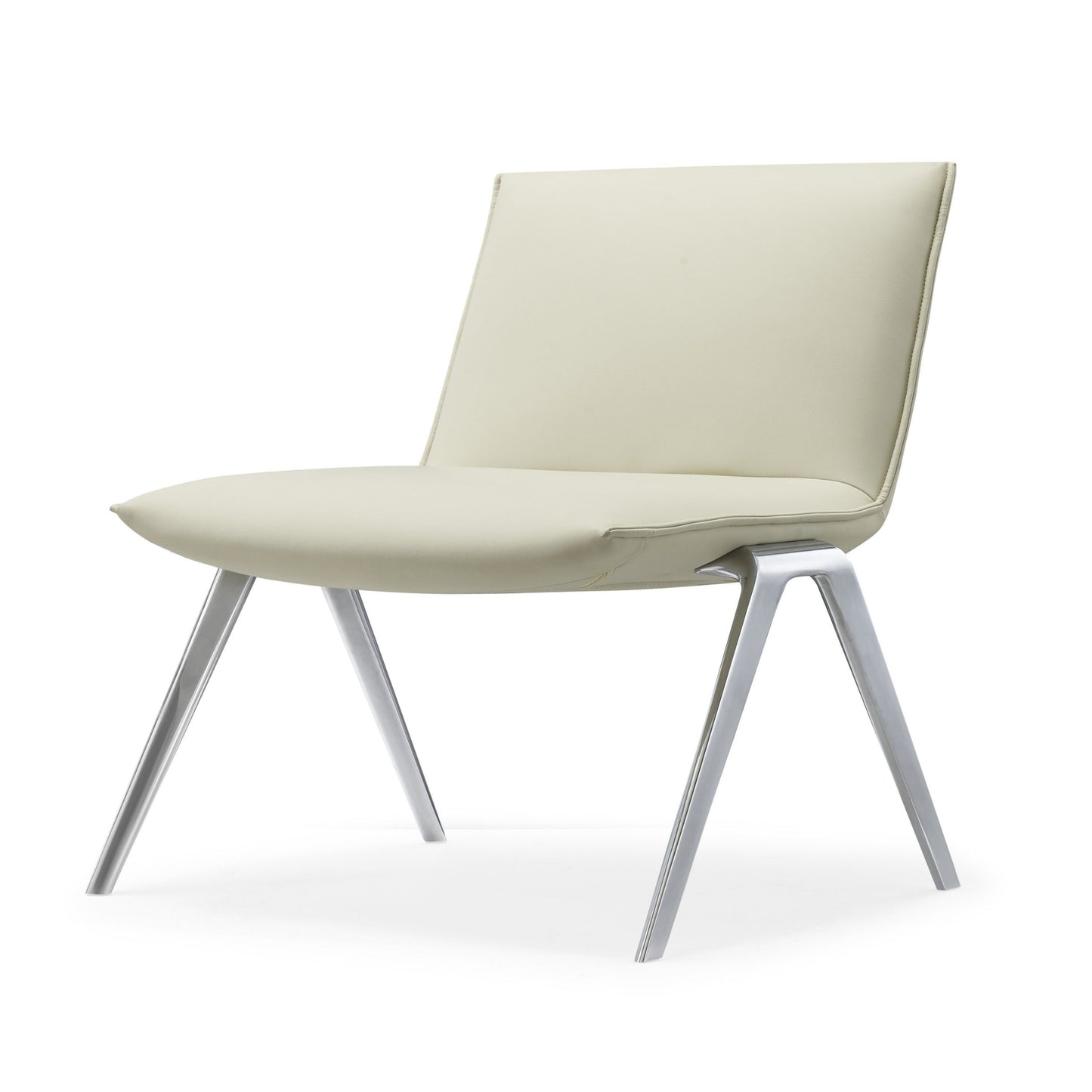 Modrest Cedric Modern White Vegan Leather Accent Chair for Stylish and Contemporary Home Décor