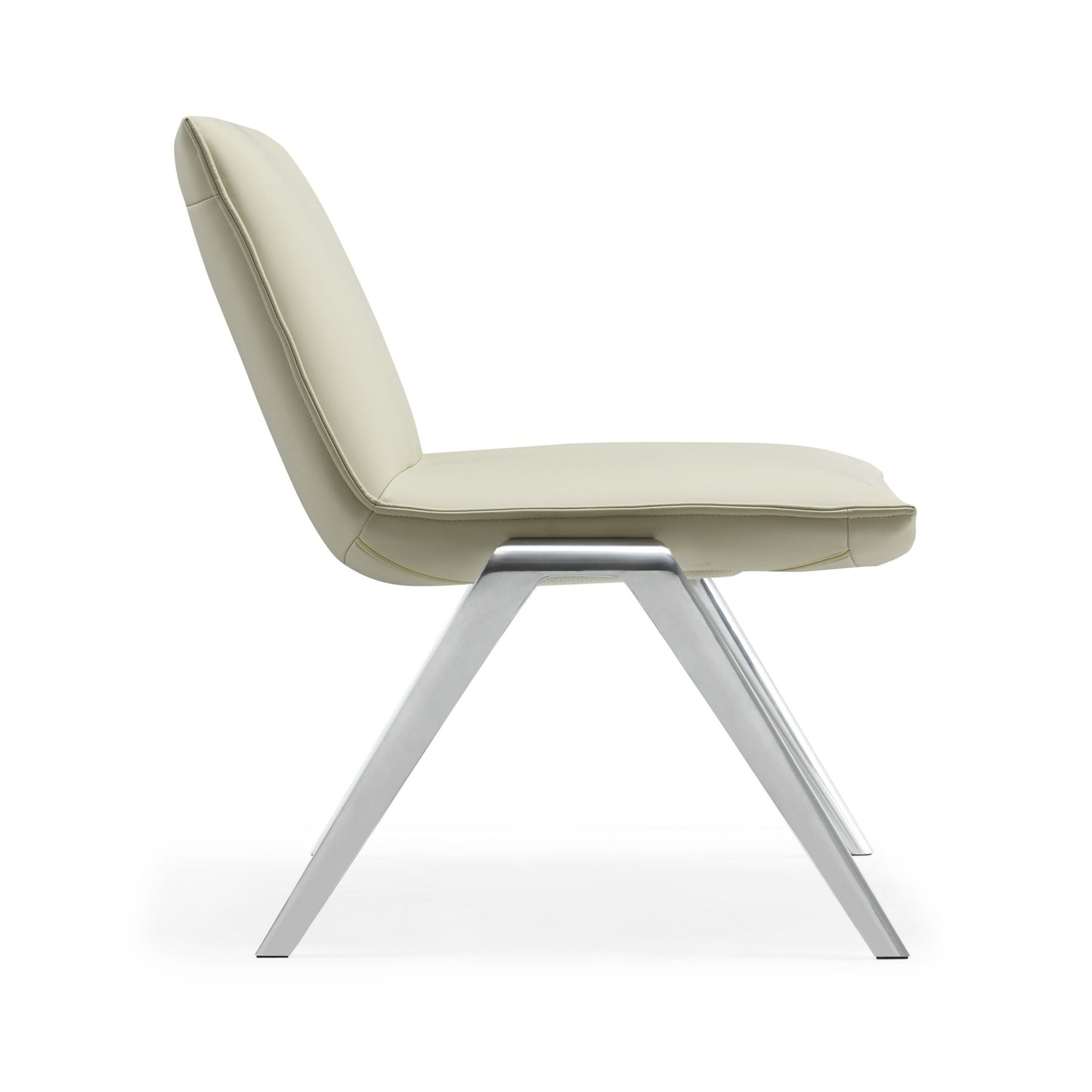 Modrest Cedric Modern White Vegan Leather Accent Chair for Stylish and Contemporary Home Décor