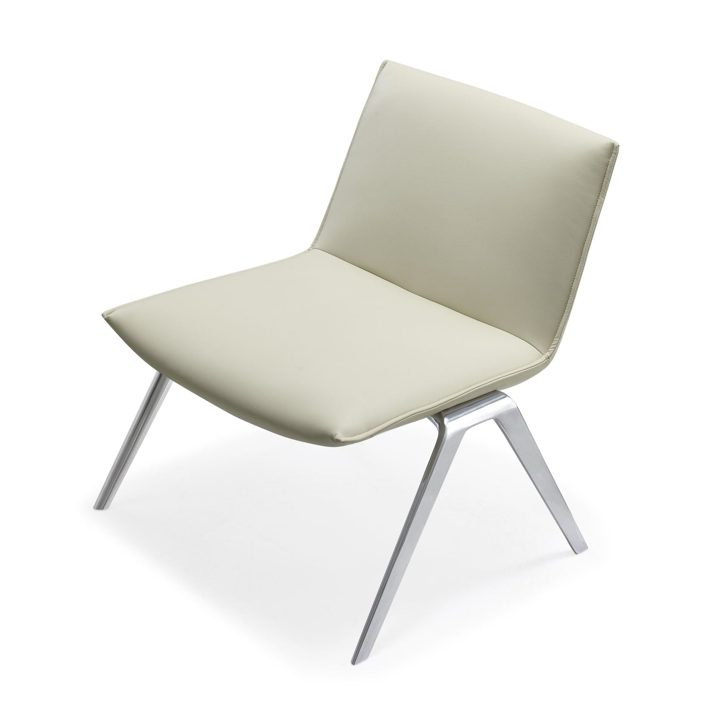 Modrest Cedric Modern White Vegan Leather Accent Chair for Stylish and Contemporary Home Décor