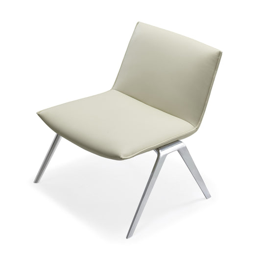 Modrest Cedric Accent Chair β Modern Design White Vegan Leather Upholstery