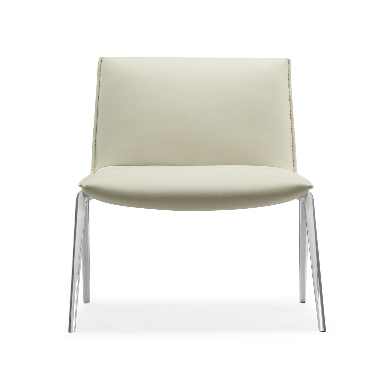 Modrest Cedric Modern White Vegan Leather Accent Chair for Stylish and Contemporary Home Décor