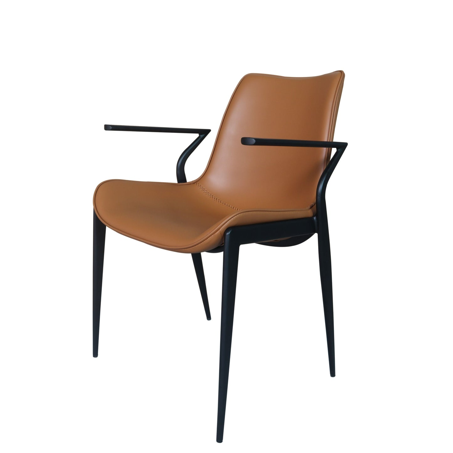Modrest Osprey Modern Camel Vegan Leather Dining Chair (Set of 2) - Stylish and Comfortable Seating for a Contemporary Dining Room