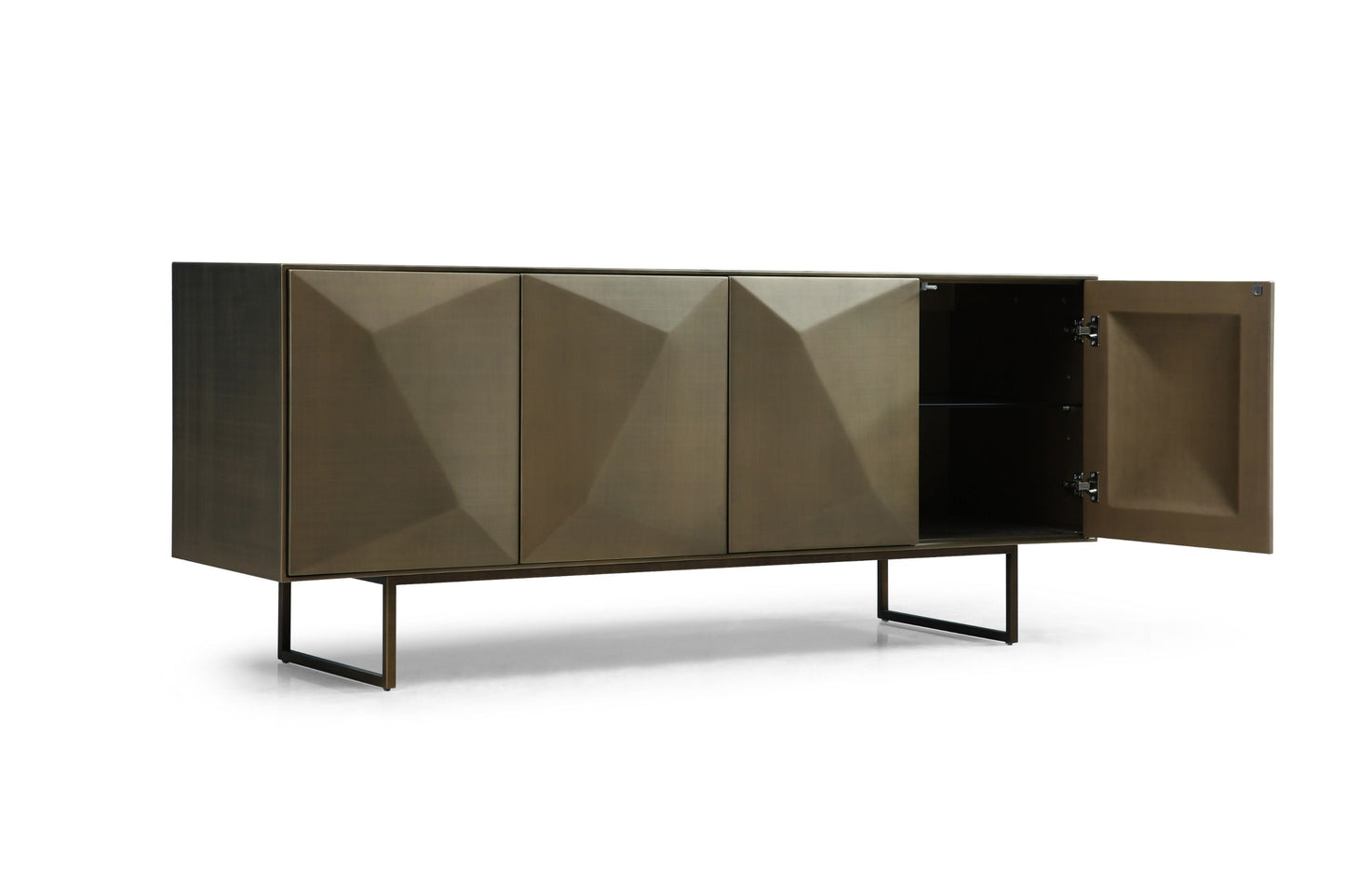 Modrest Vanguard Modern Antique Brass Buffet A Bold Fusion of Geometric Elegance and Timeless Sophistication for Stylish Living Spaces