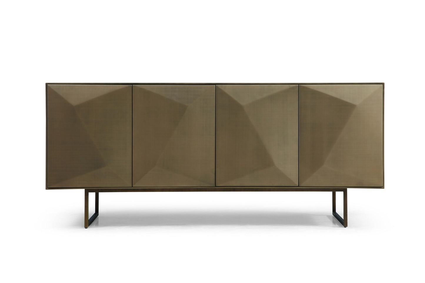 Modrest Vanguard Modern Antique Brass Buffet A Bold Fusion of Geometric Elegance and Timeless Sophistication for Stylish Living Spaces