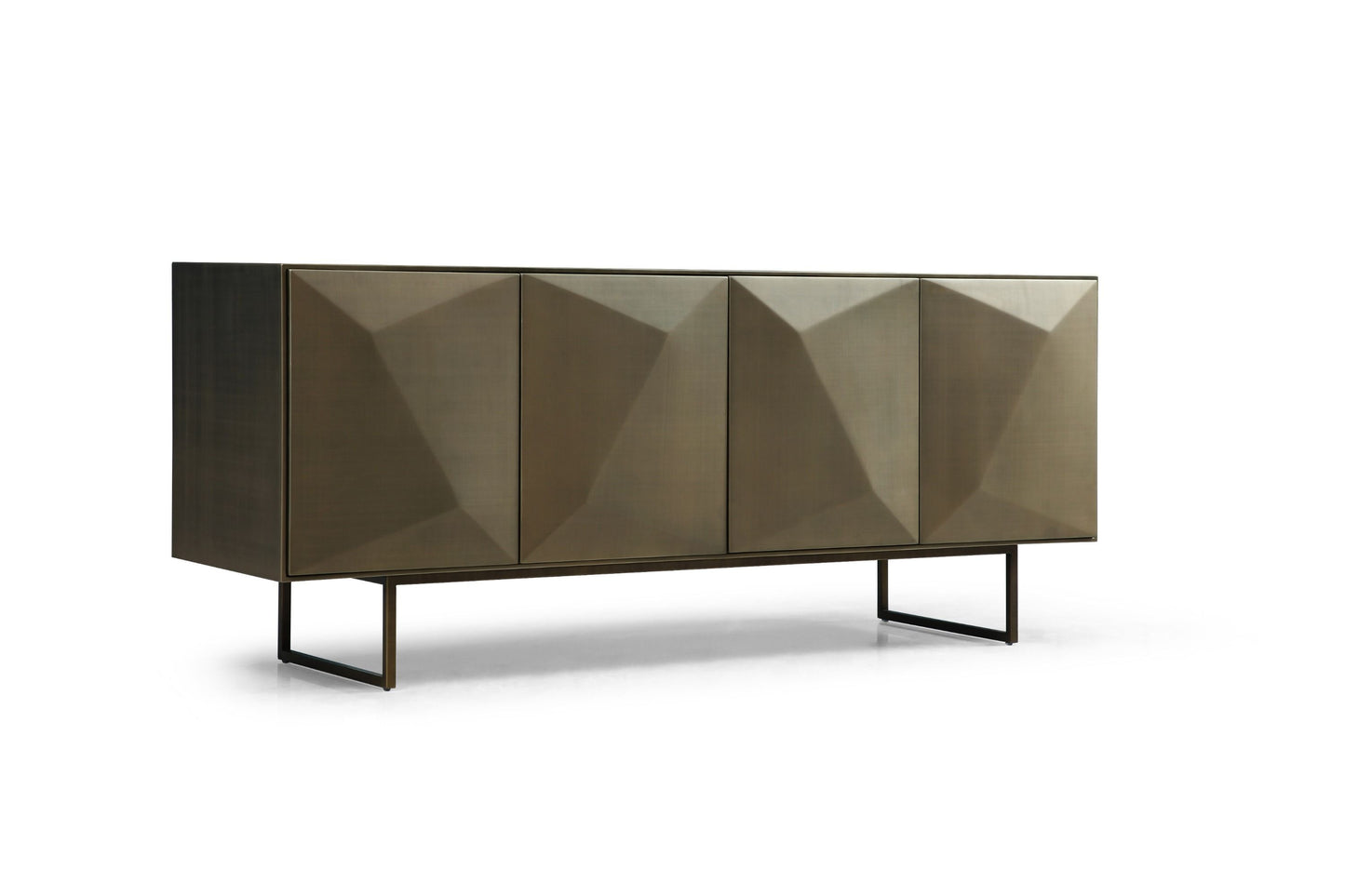 Modrest Vanguard Modern Antique Brass Buffet A Bold Fusion of Geometric Elegance and Timeless Sophistication for Stylish Living Spaces