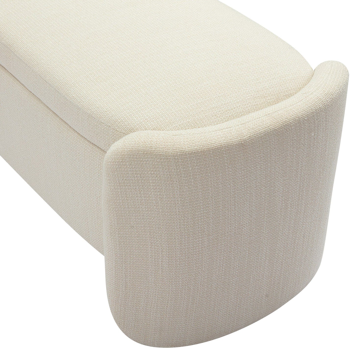 Modrest Erin Modern Cream Fabric Storage Ottoman Bench A Versatile Blend of Functional Storage and Contemporary Elegance for Sophisticated Living Spaces