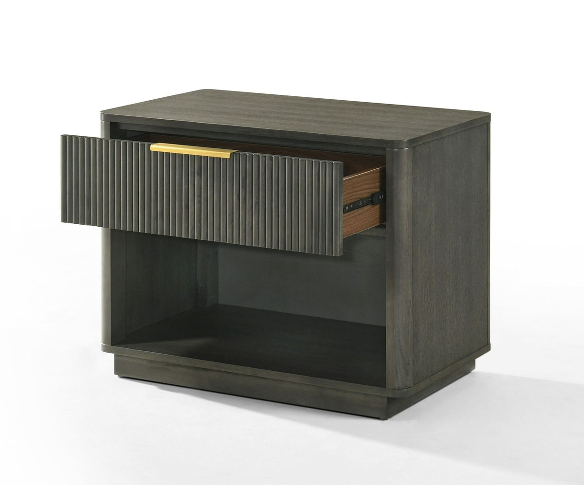Santa Monica Nightstand Grey Wash Finish with Storage Drawer