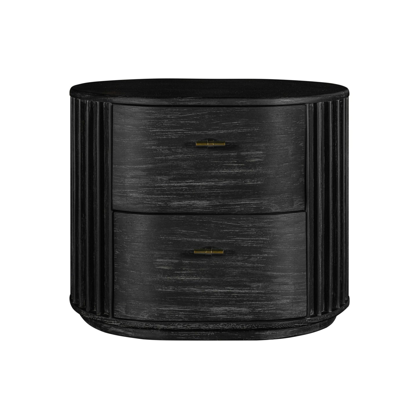 Modrest Fields Modern Black Acacia Nightstand - Sleek and Functional Bedroom Storage Piece