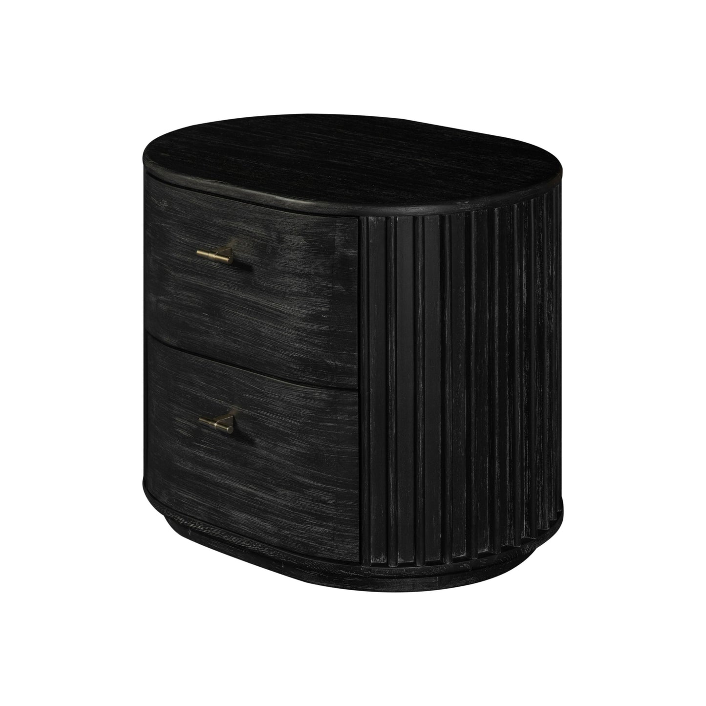 Modrest Fields Modern Black Acacia Nightstand - Sleek and Functional Bedroom Storage Piece