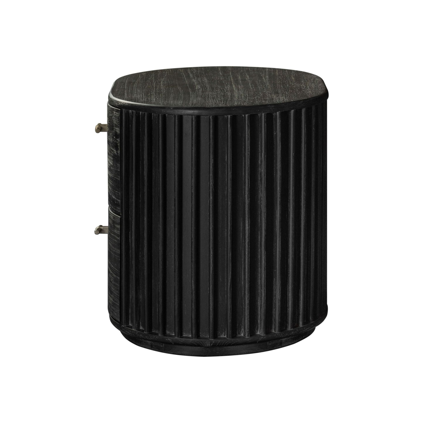 Modrest Fields Modern Black Acacia Nightstand - Sleek and Functional Bedroom Storage Piece