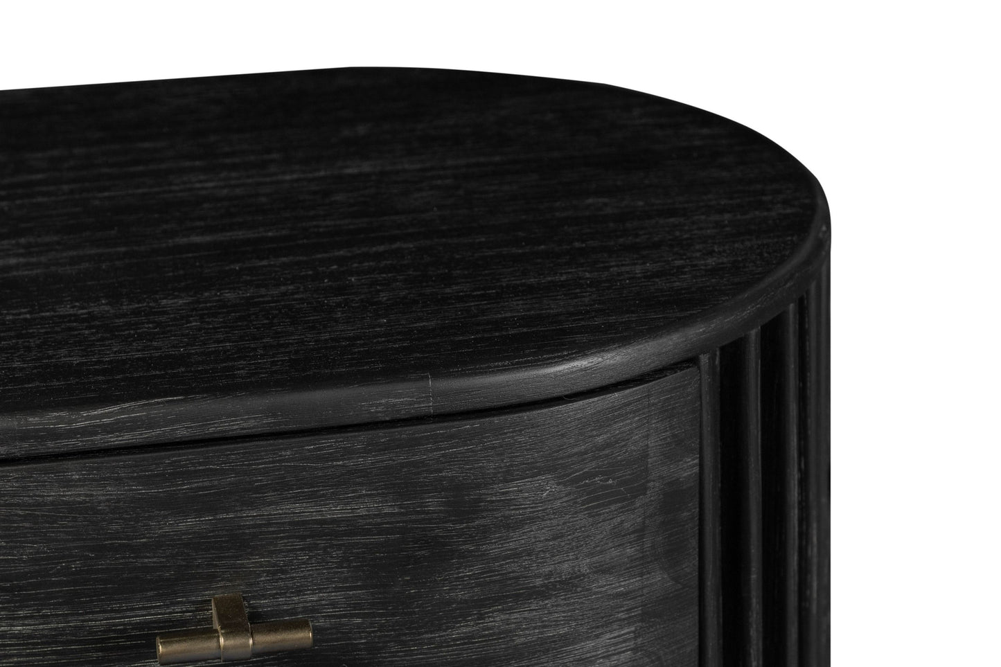 Modrest Fields Modern Black Acacia Nightstand - Sleek and Functional Bedroom Storage Piece