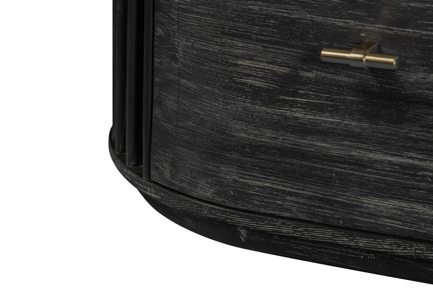 Modrest Fields Modern Black Acacia Nightstand - Sleek and Functional Bedroom Storage Piece