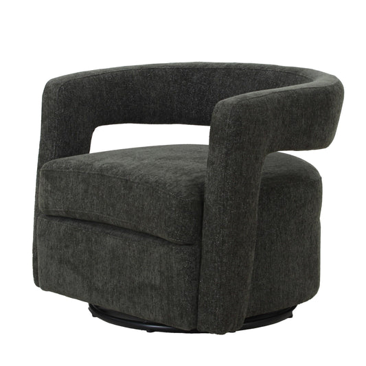 Modrest Ryan Modern Grey Fabric Swivel Accent Chair - Stylish and Comfortable Swivel Chair for Contemporary Spaces