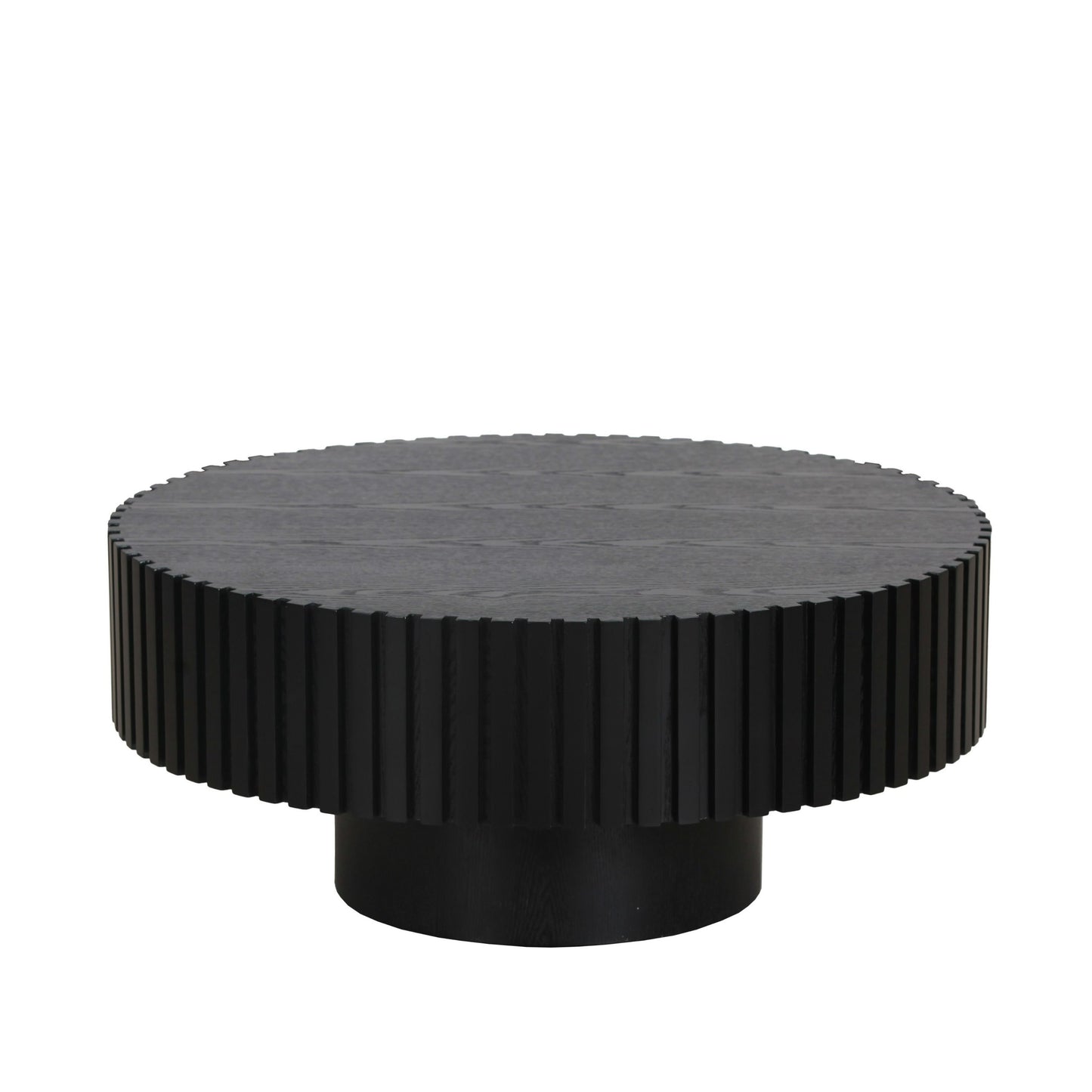 Modrest Pierre Modern Black Ash Round Coffee Table Set – Sleek Contemporary Living Room Furniture
