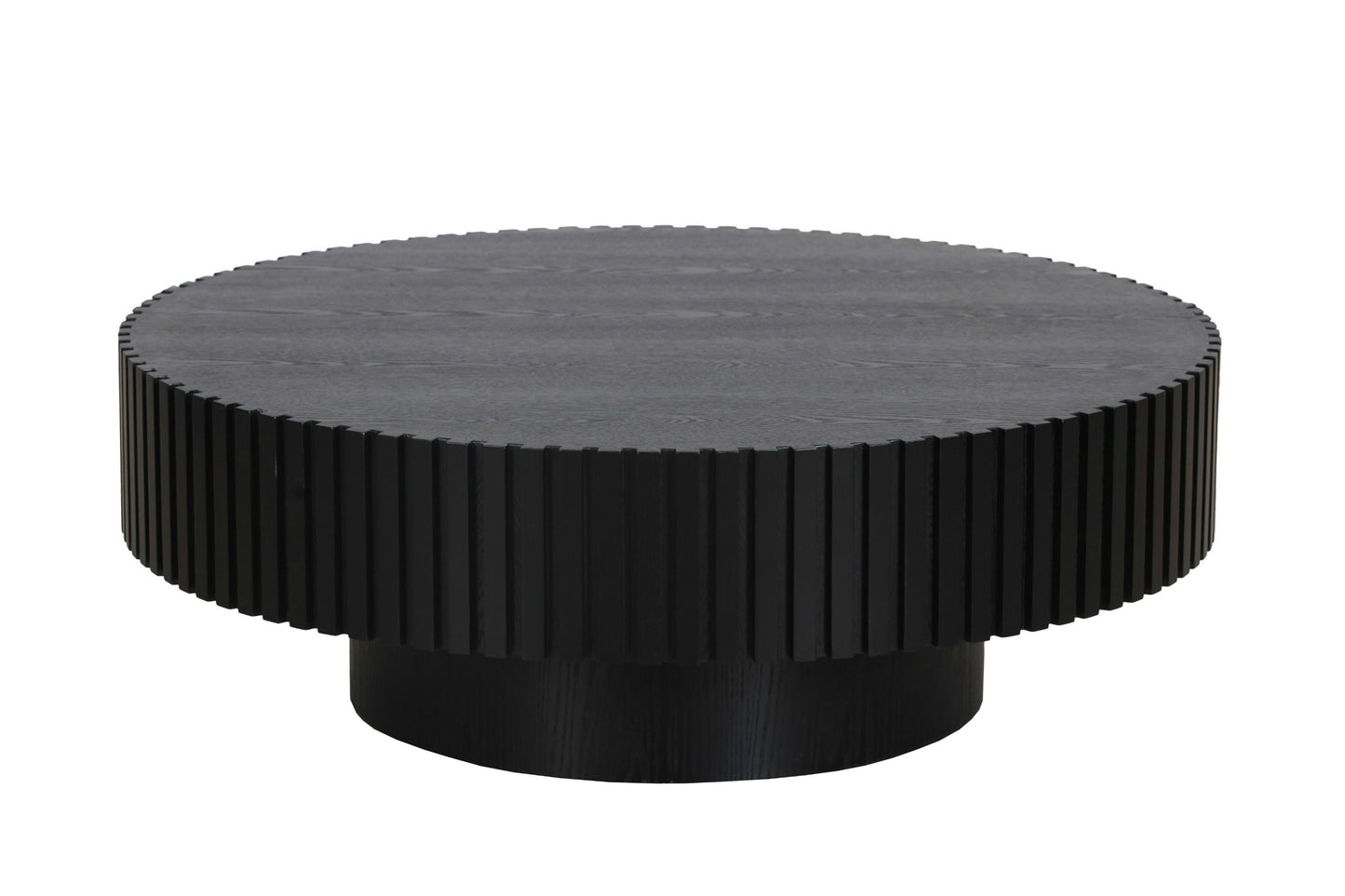 Modrest Pierre Modern Black Ash Round Coffee Table Set – Sleek Contemporary Living Room Furniture