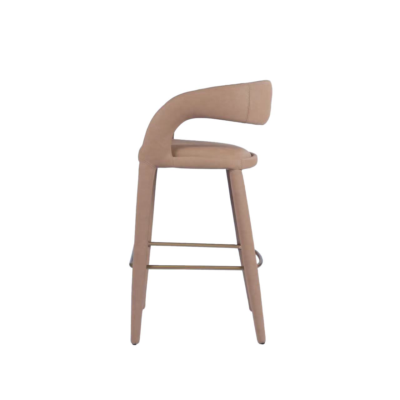Modrest Faerron Modern Tan Leatherette Bar Chair A Sleek Fusion of Minimalist Elegance and Contemporary Craftsmanship for Sophisticated Living Spaces