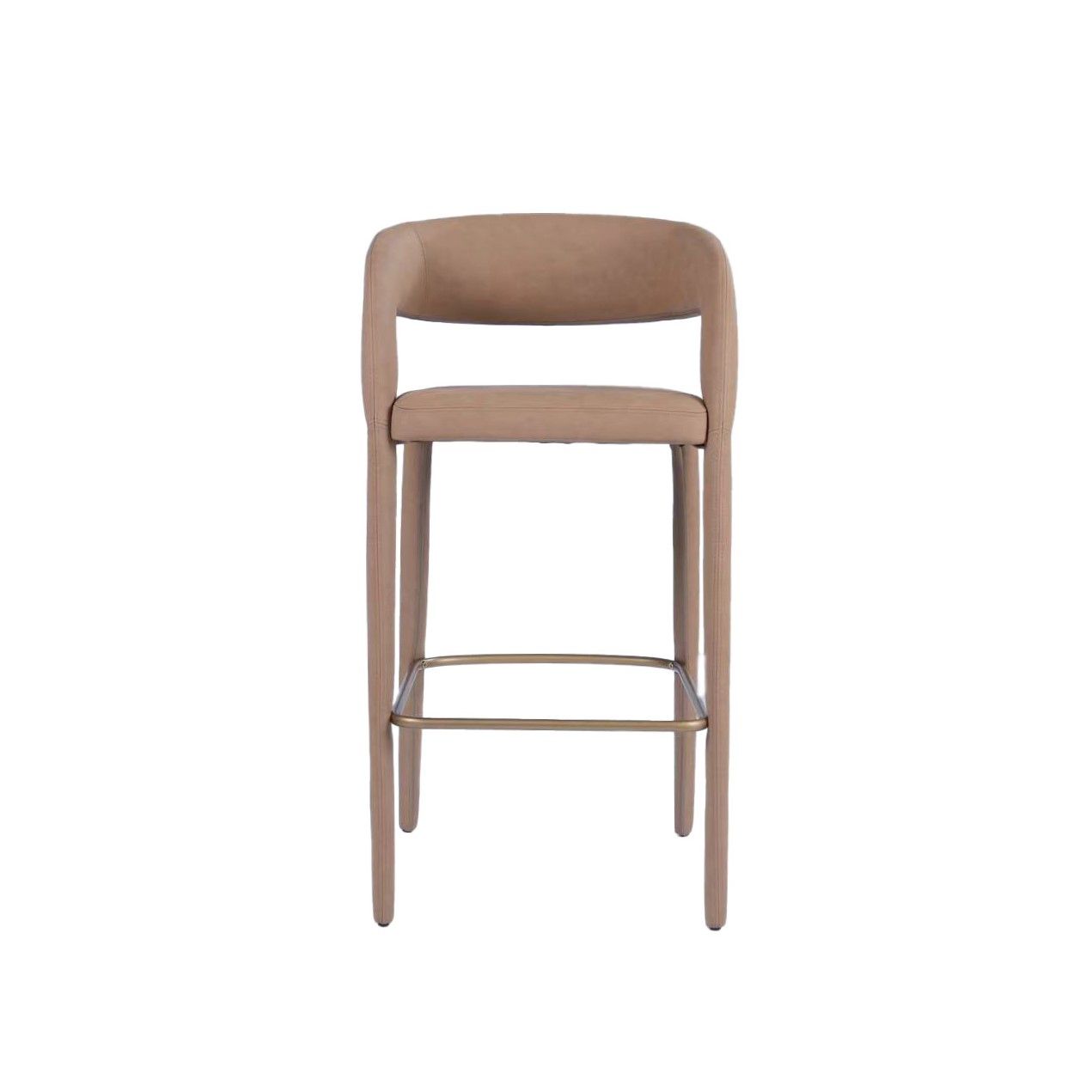 Modrest Faerron Modern Tan Leatherette Bar Chair A Sleek Fusion of Minimalist Elegance and Contemporary Craftsmanship for Sophisticated Living Spaces