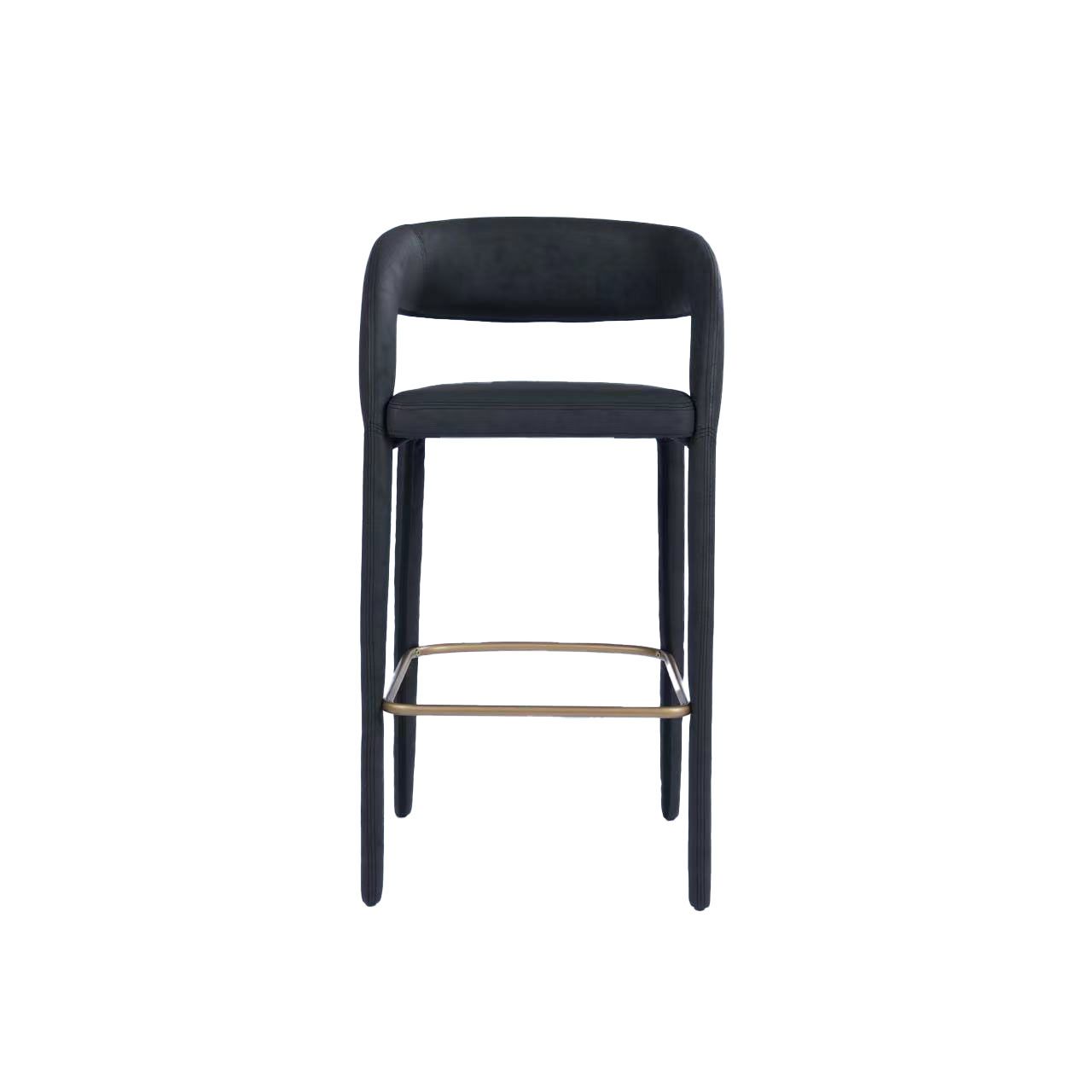 Modrest Faerron Modern Black Leatherette Bar Chair A Sleek Fusion of Minimalist Elegance and Contemporary Craftsmanship for Sophisticated Living Spaces