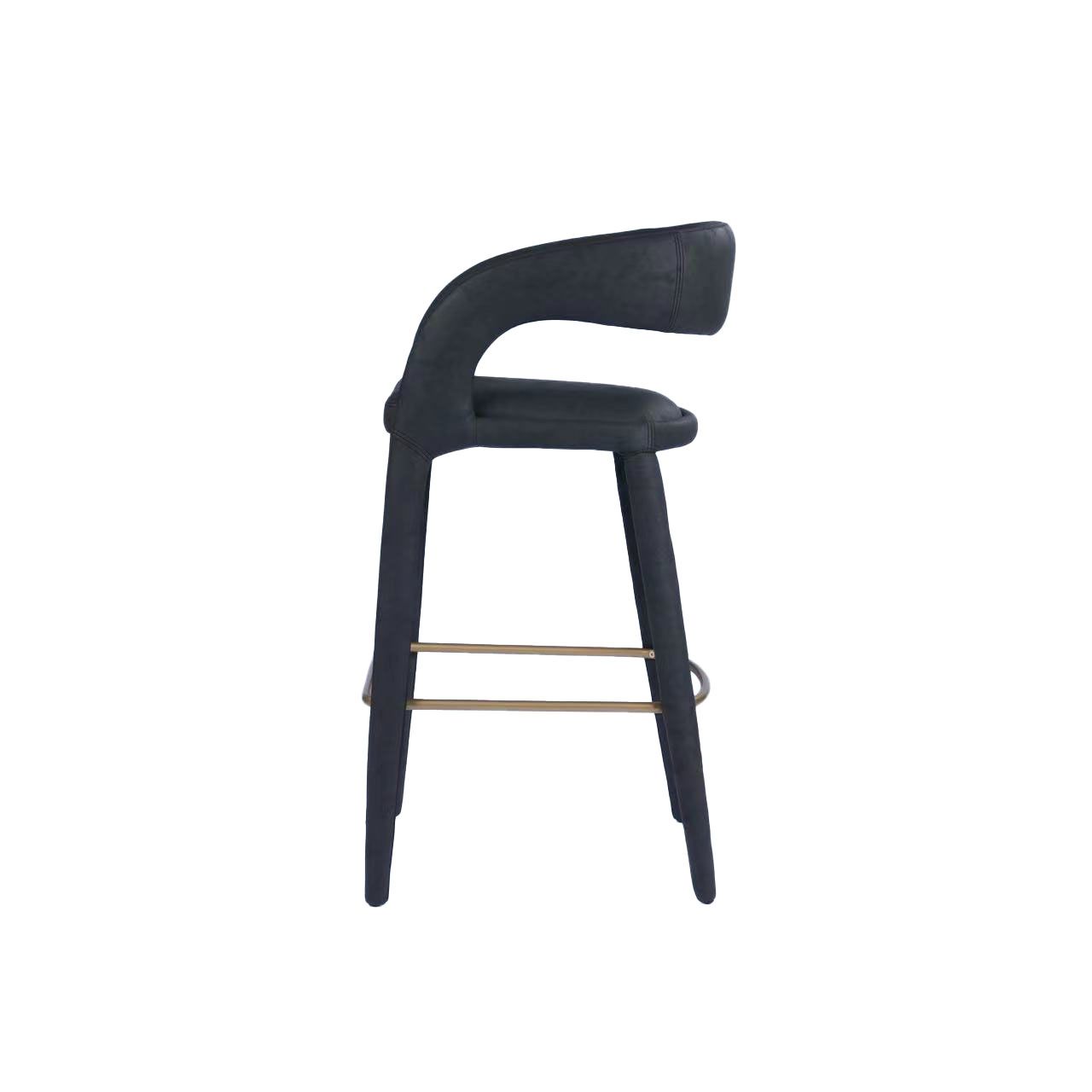 Modrest Faerron Modern Black Leatherette Bar Chair A Sleek Fusion of Minimalist Elegance and Contemporary Craftsmanship for Sophisticated Living Spaces