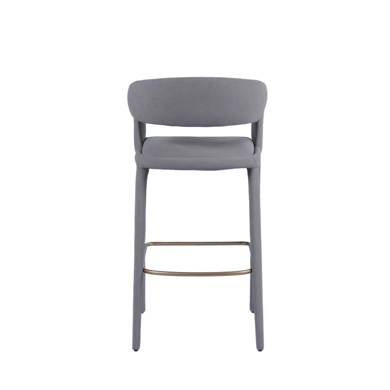 Modrest Faerron Modern Grey Leatherette Bar Chair A Sleek Fusion of Minimalist Elegance and Contemporary Craftsmanship for Sophisticated Living Spaces