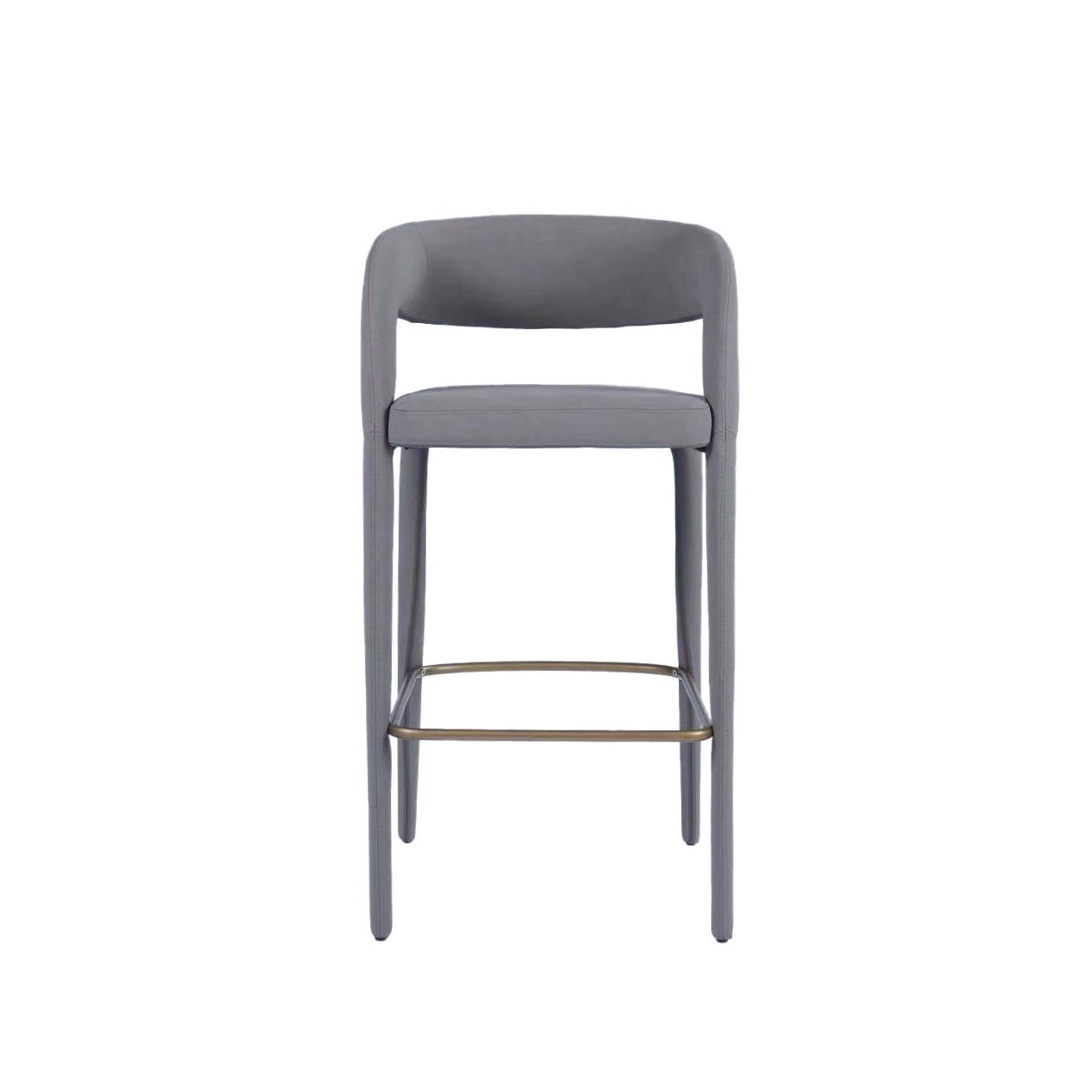 Modrest Faerron Modern Grey Leatherette Bar Chair A Sleek Fusion of Minimalist Elegance and Contemporary Craftsmanship for Sophisticated Living Spaces