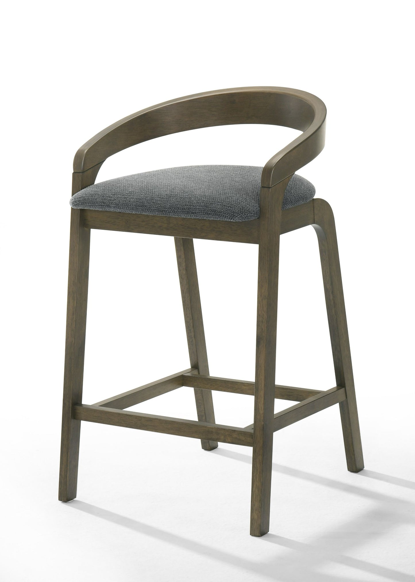 Modrest Vougler Modern Grey Fabric Wenge Counter Chair (Set of 2) A Stylish Fusion of Contemporary Design and Functional Comfort for Sophisticated Living Spaces