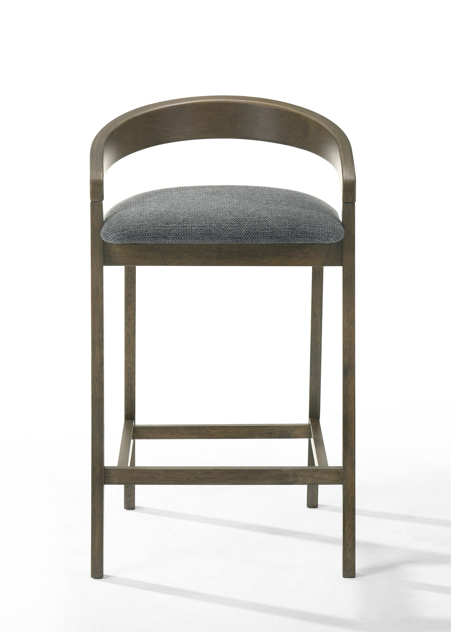 Modrest Vougler Modern Grey Fabric Wenge Counter Chair (Set of 2) A Stylish Fusion of Contemporary Design and Functional Comfort for Sophisticated Living Spaces