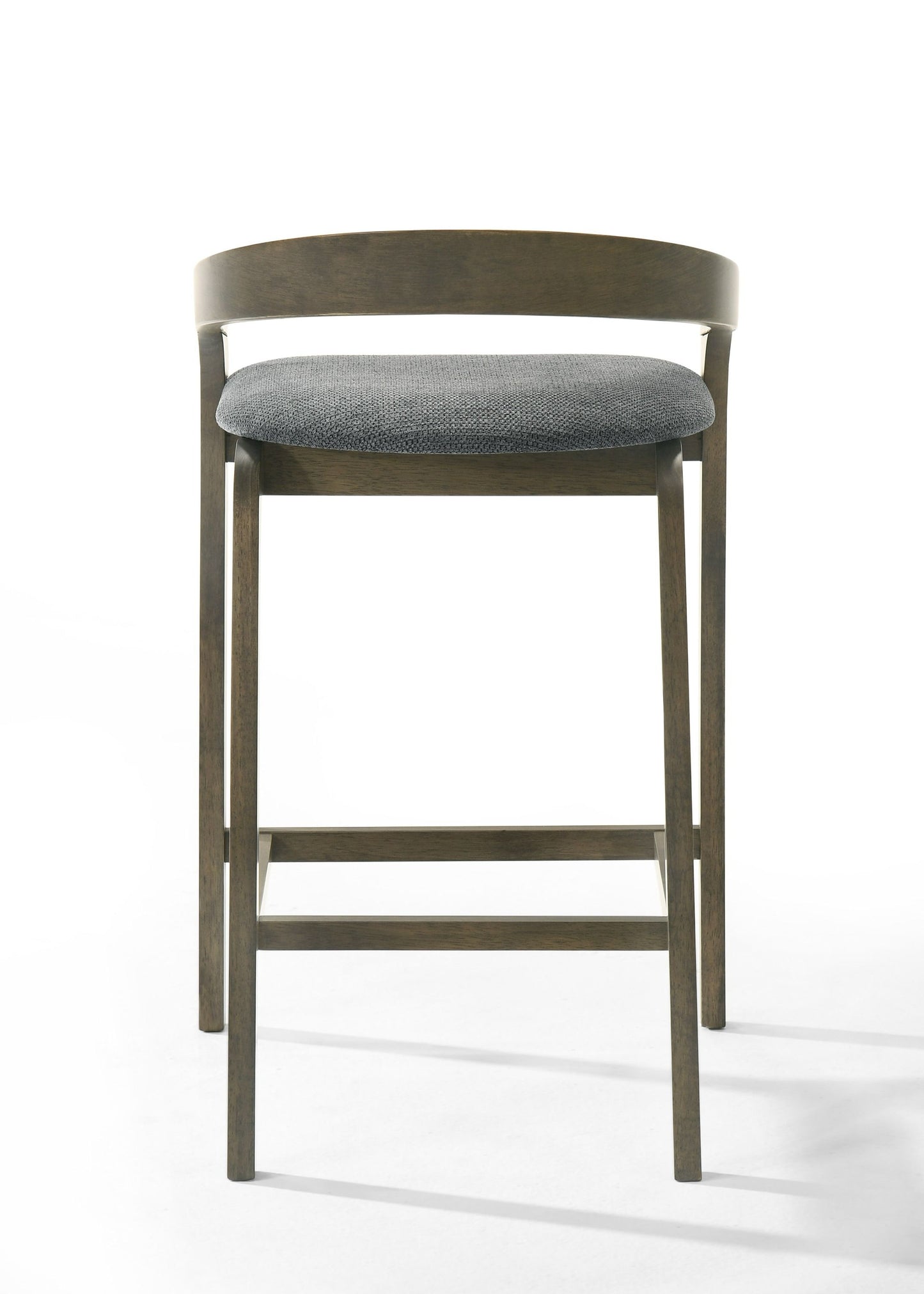 Modrest Vougler Modern Grey Fabric Wenge Counter Chair (Set of 2) A Stylish Fusion of Contemporary Design and Functional Comfort for Sophisticated Living Spaces