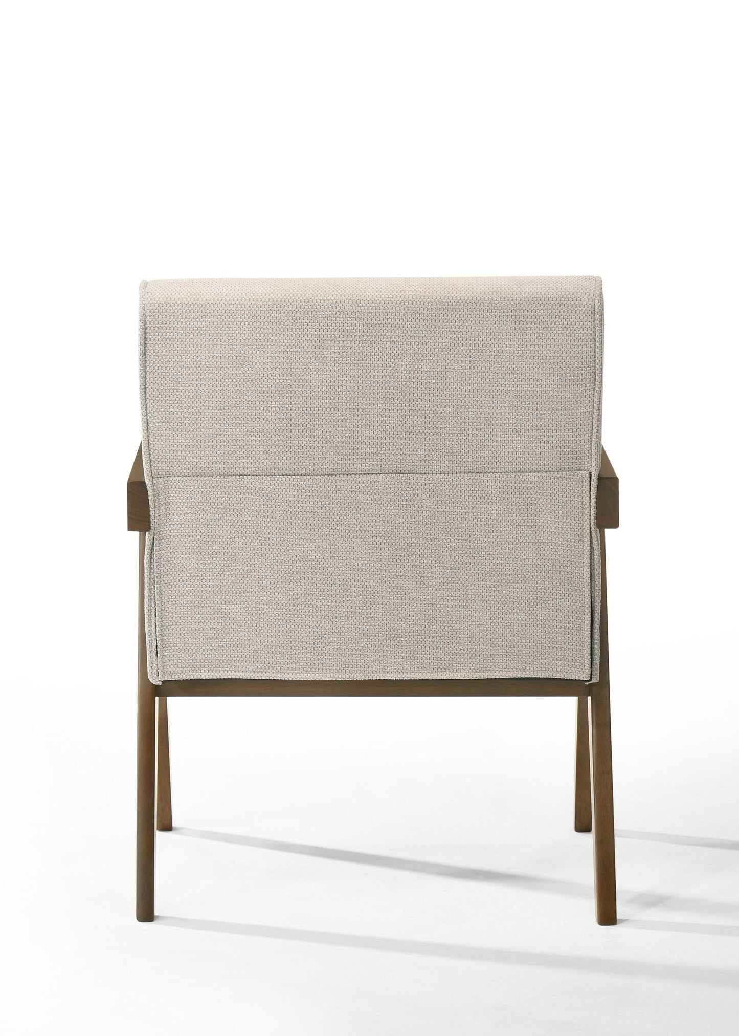 Joseline Beige Fabric Walnut Accent Chair Set of 2