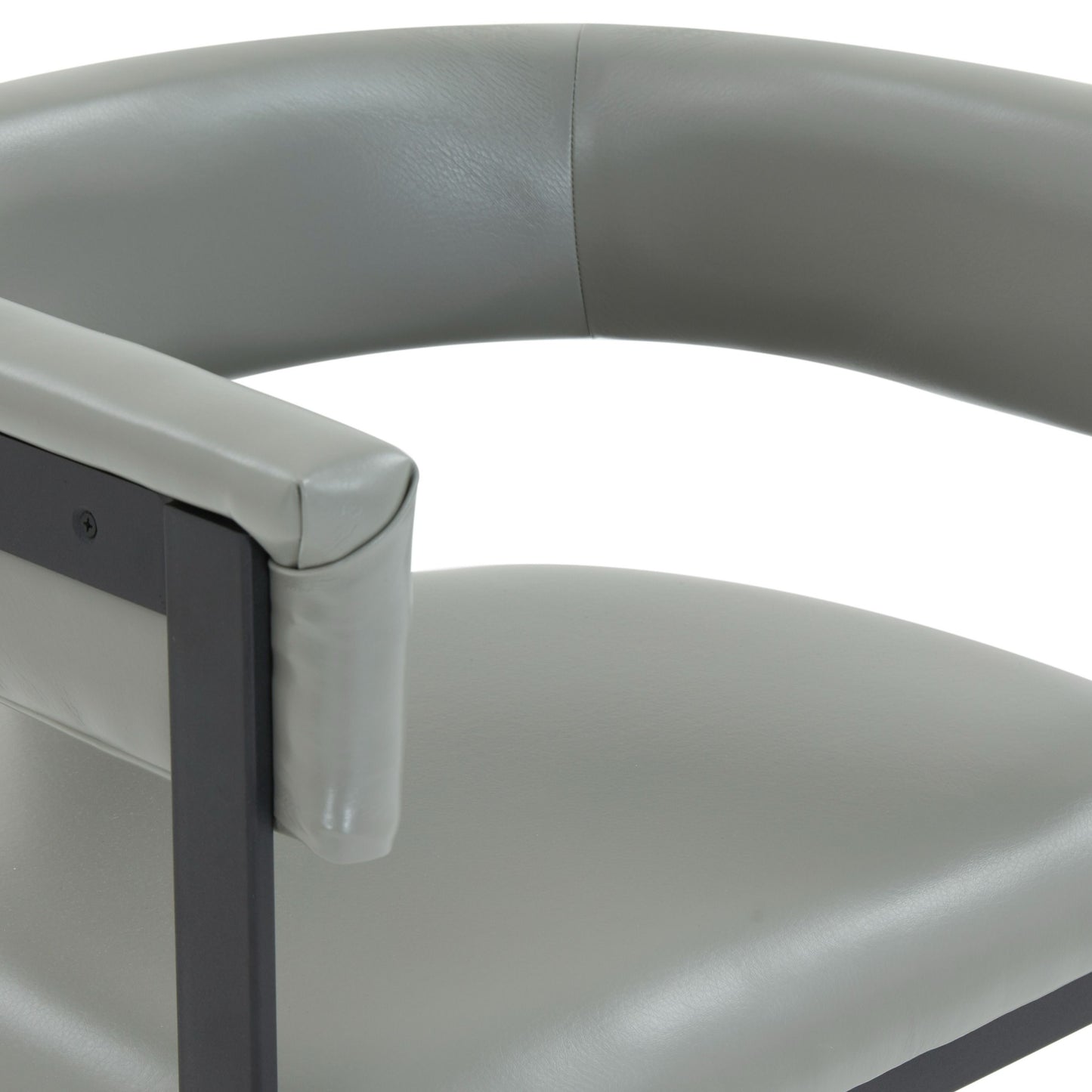 Modrest Boswell Modern Grey Faux Leather Black Barstool A Sophisticated Blend of Sleek Design and Contemporary Elegance for Stylish Living Spaces