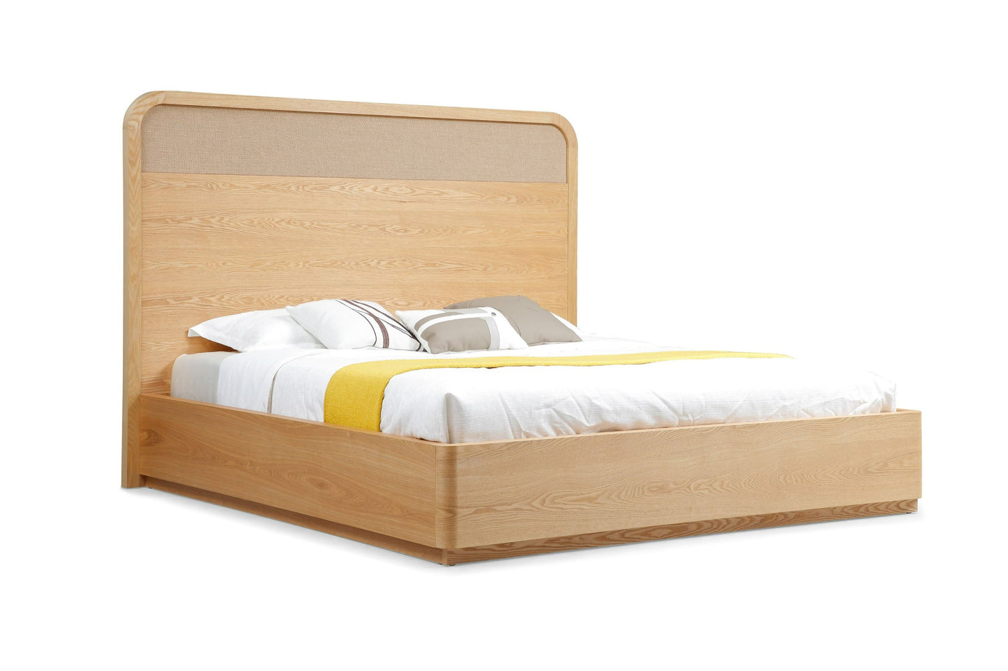 Modrest Gavin Modern Natural Ash Rattan Bed Natural Elegance Meets Contemporary Design for a Serene and Stylish Bedroom Retreat
