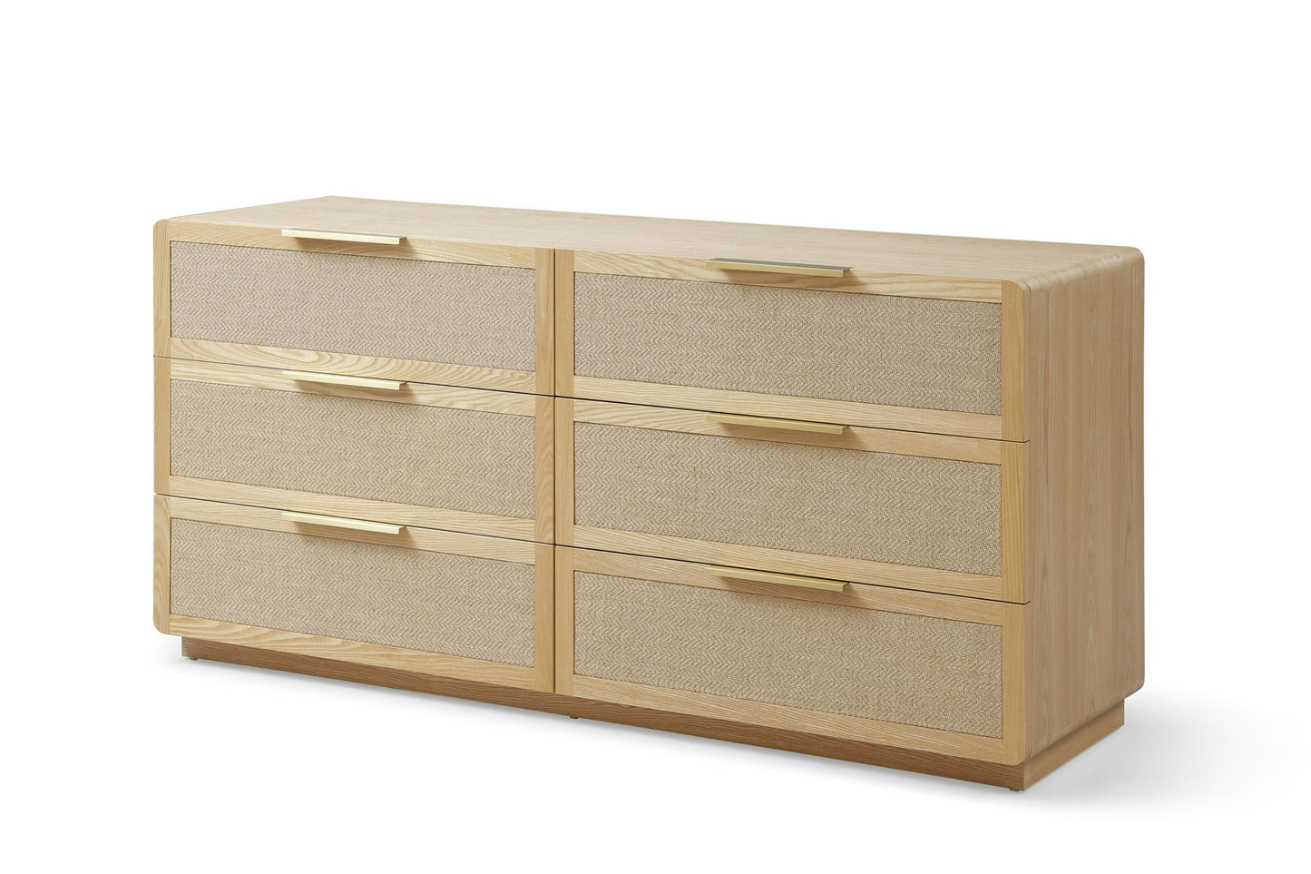 Modrest Gavin Modern Natural Ash Rattan Dresser Sophisticated Blend of Natural Elegance and Contemporary Design for Versatile Storage Solutions