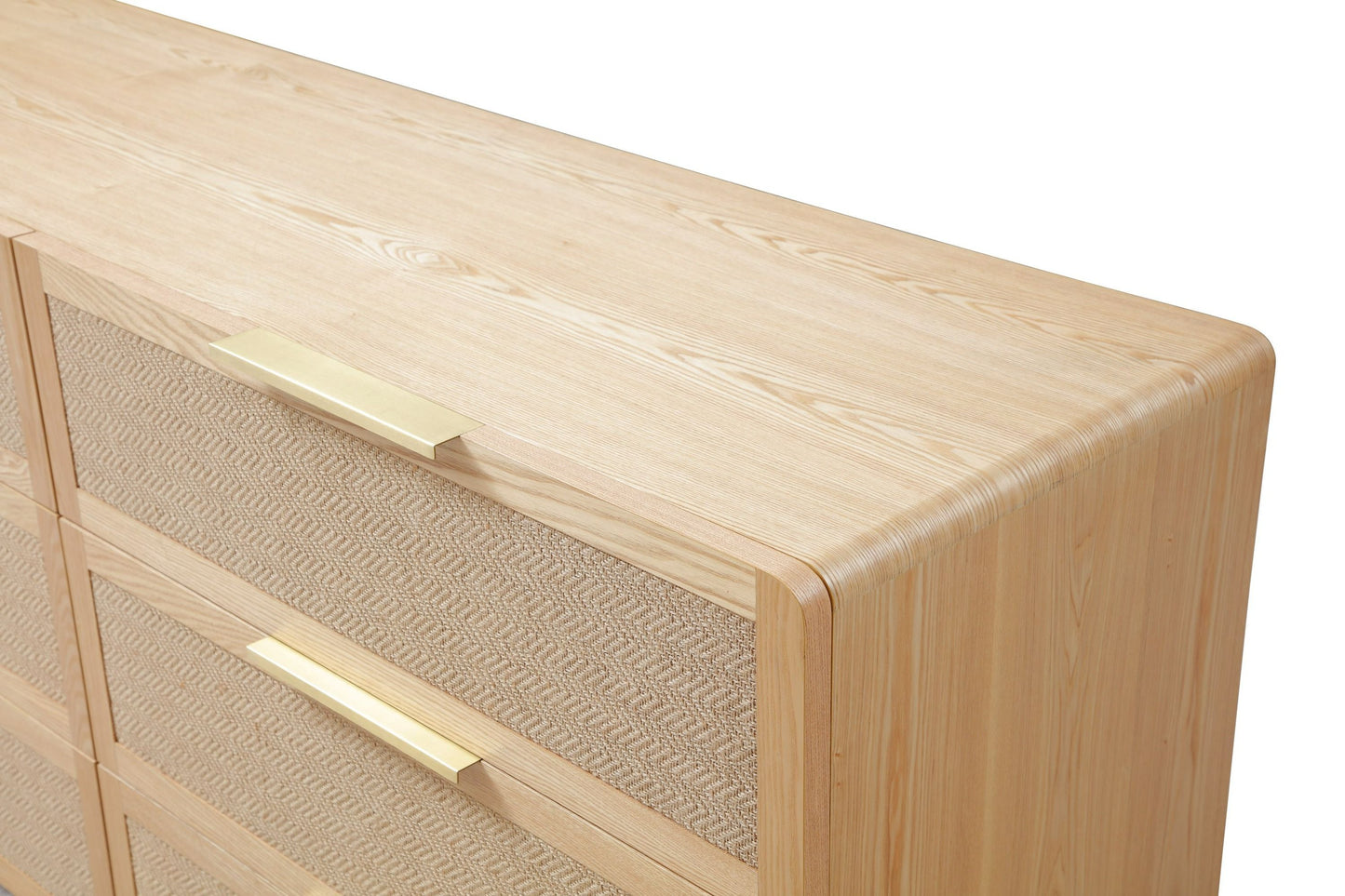 Modrest Gavin Modern Natural Ash Rattan Dresser Sophisticated Blend of Natural Elegance and Contemporary Design for Versatile Storage Solutions