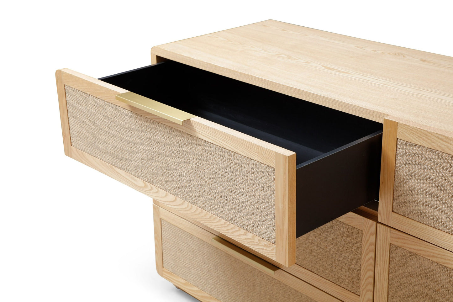 Modrest Gavin Modern Natural Ash Rattan Dresser Sophisticated Blend of Natural Elegance and Contemporary Design for Versatile Storage Solutions