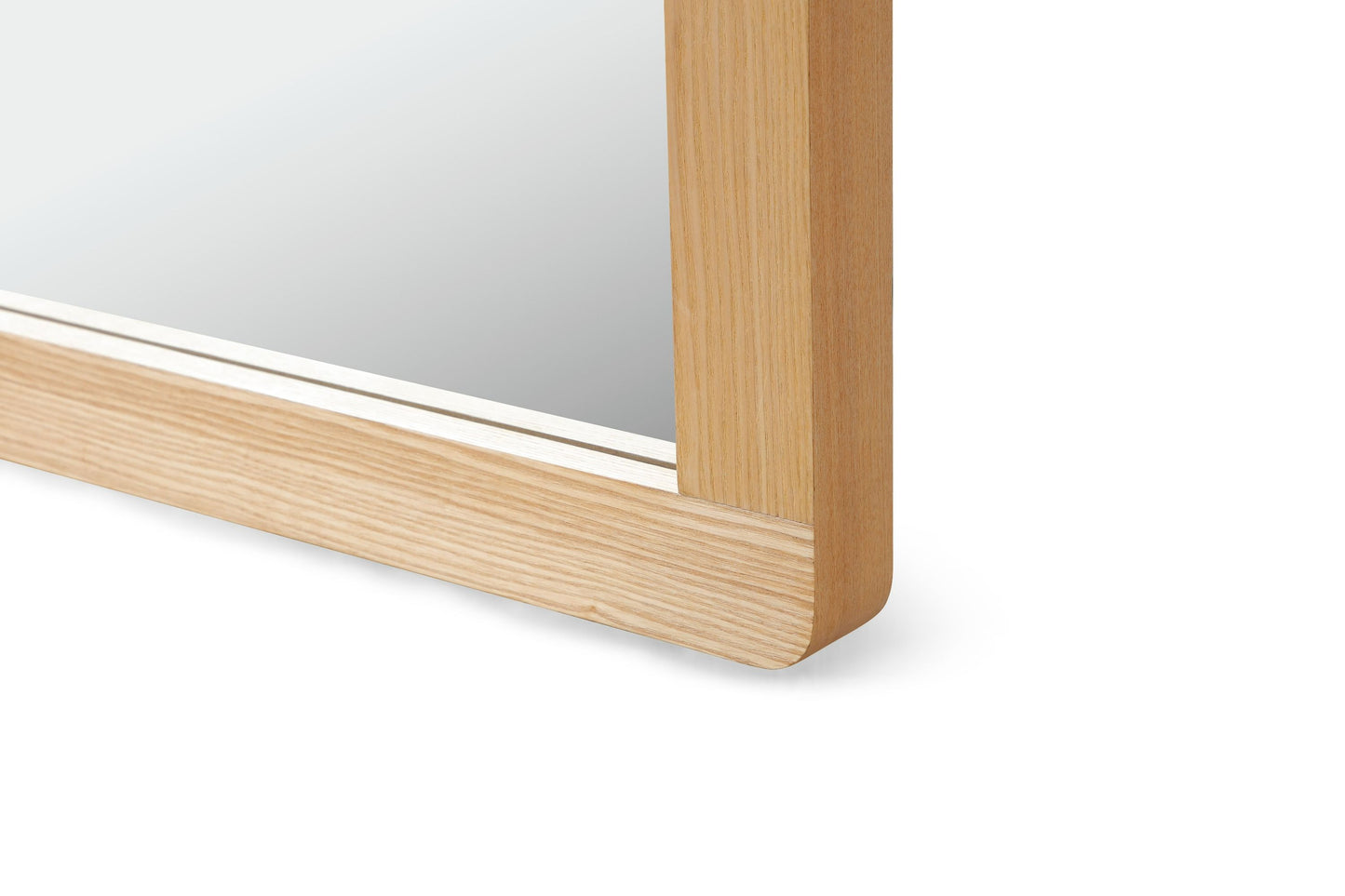 Modrest Gavin Modern Natural Ash Mirror Minimalist Elegance with Natural Ash Wood for Versatile Living Spaces