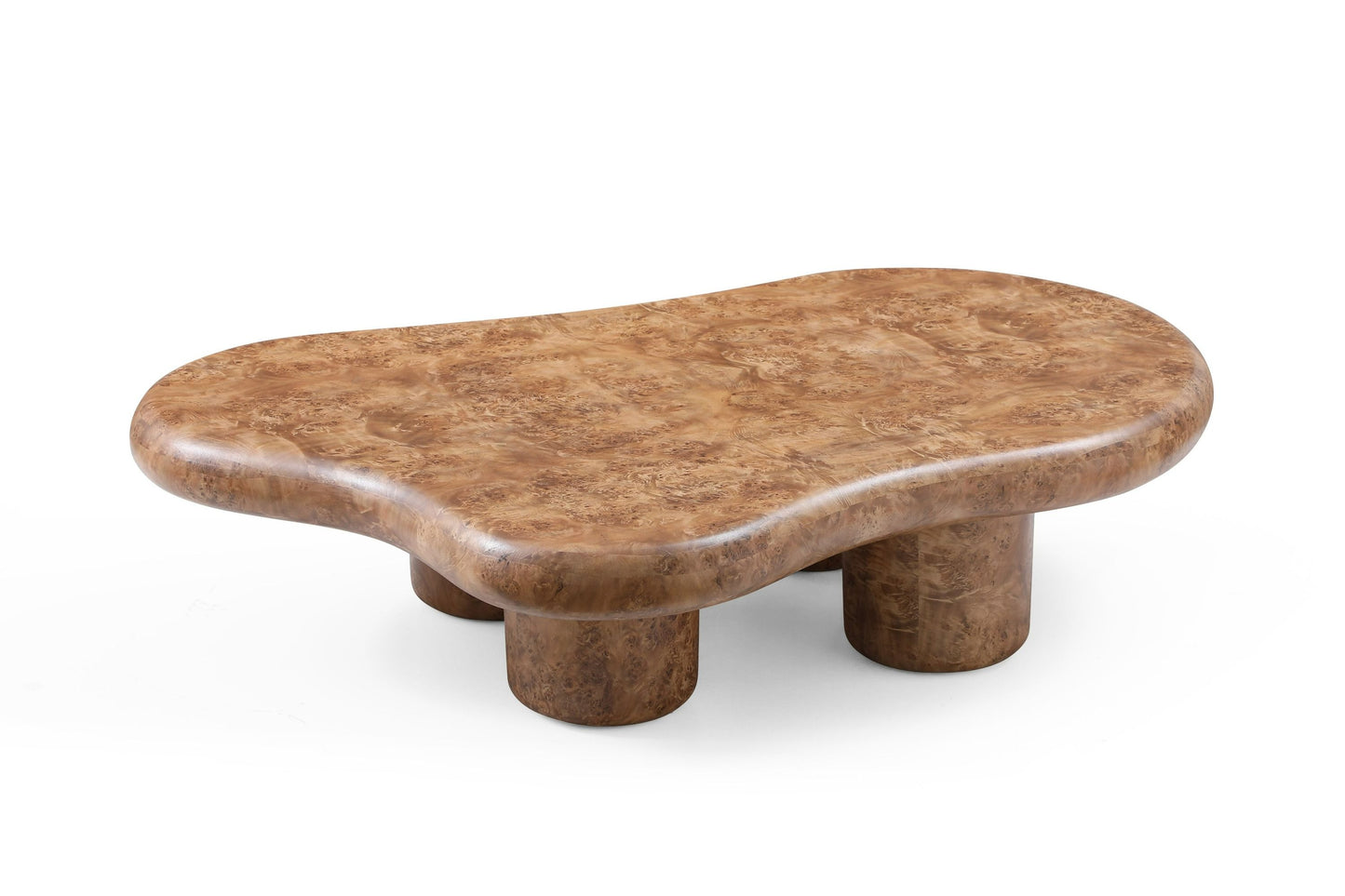 Modrest Weskan Modern Faux Burl Coffee Table A Captivating Fusion of Organic Elegance and Contemporary Design for Sophisticated Living Spaces