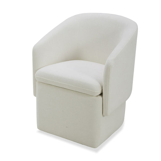 Tassell Dining Chair β Modern Ivory Fabric Upholstery